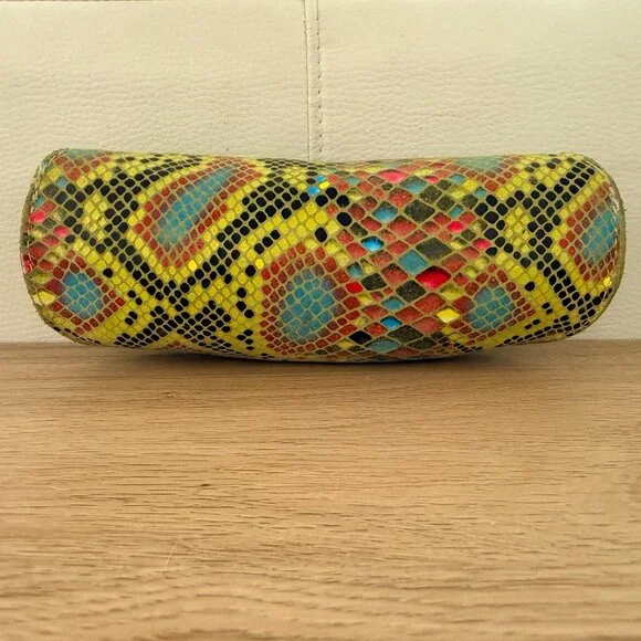 *Limited Edition* Consuela Neon Suede Sunglass Case w Laminated Snake Texture - Picture 2 of 6